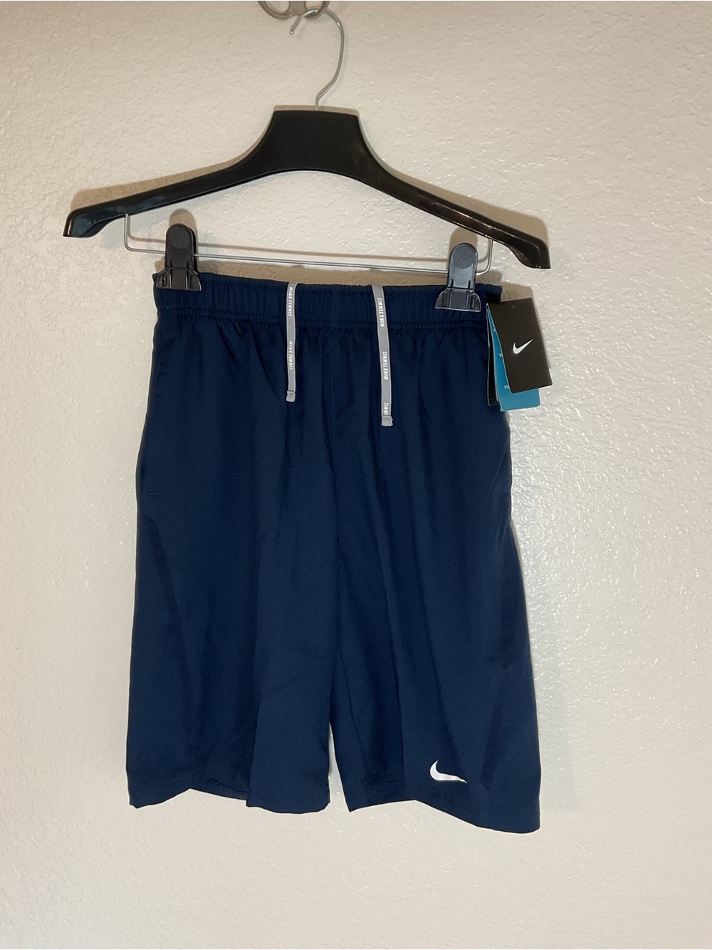 Nike Dri-FIT Boys Shorts Size M Navy Blue Athletic Tennis Drawstring NWT